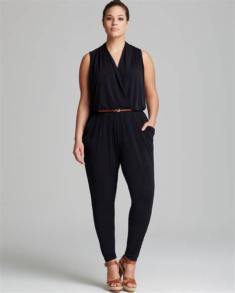 michael kors hawaiian print jumpsuit|Michael Kors sleeveless belted jumpsuit.